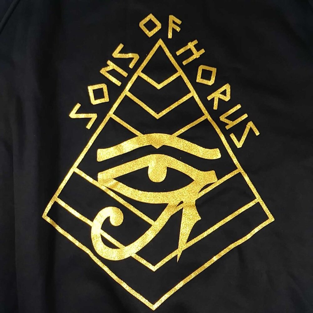 NWT Egyptian Sons of Horus Pullover Black Hoodie Size XL/48 Niepce Streetwear